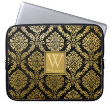 Elegante goud en zwart damast bedrukt gepersonalis