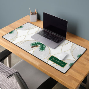 Elegante Goud Eucalyptus Vakantie Bureaumat & Kurk