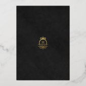 Elegante Goud & Fluwelen Print (Niet Echt) Trouwda Folie Uitnodiging (Achterkant)
