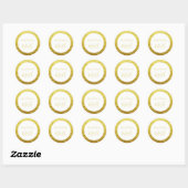 Elegante goud folie afdruk ronde sticker (Vel)