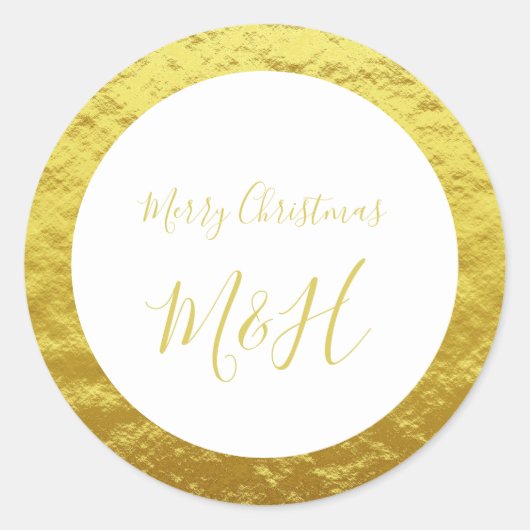 Elegante goud folie afdruk ronde sticker (Voorkant)