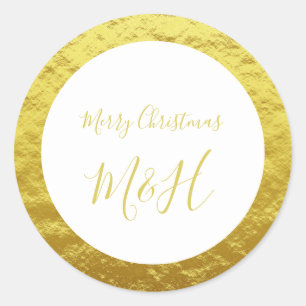 Elegante goud folie afdruk ronde sticker