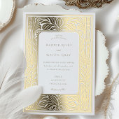 Elegante goud folie Art Deco bruiloft Folie Uitnodiging