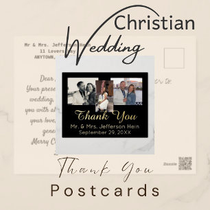Elegante goud-folie bruiloft bedankkaart folie feestdagen briefkaart