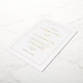 Elegante Goud Folie Bruiloft Uitnodiging (Gedraaid)