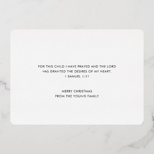 Elegante goud folie foto vakantie geboorteaankondi folie feestdagenkaart (Achterkant)