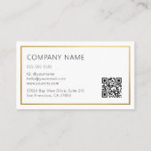 Elegante Goud Folie Frame Minimaal QR Code Visitekaartje (Achterkant)