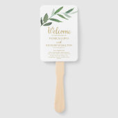 Elegante goud folie groene huwelijksprogramma's handwaaier (Voorkant)
