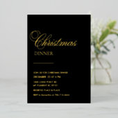 Elegante Goud Folie Kerst Diner Uitnodiging (Staand Voorkant)