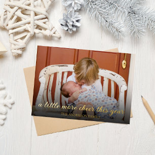 Elegante Goud Folie Kerst Nieuw Baby Aankondiging