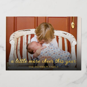 Elegante Goud Folie Kerst Nieuw Baby Aankondiging
