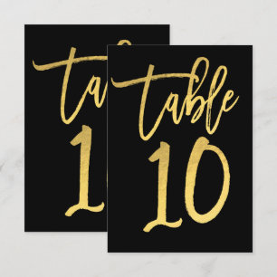 Elegante goud folie moderne script tafelnummer 10