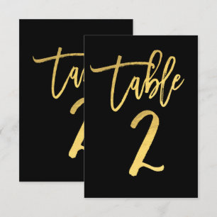 Elegante goud folie moderne script tafelnummer 2