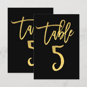 Elegante goud folie moderne script tafelnummer 5