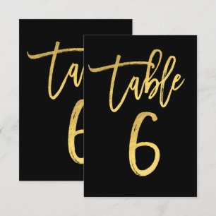 Elegante goud folie moderne script tafelnummer 6