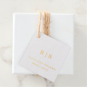 Elegante goud folie monogram favor tag (Met doos)