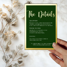 Elegante goud folie op groene details kaart