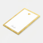 Elegante Goud Folie Rand Hart Modern Schrift Post-it® Notes (Schuin)