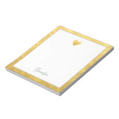 Elegante goud folie rand hart modern script notitieblok (Linkerzijde)