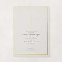 Elegante Goud Folie Religieus Minimal Kruis Doop