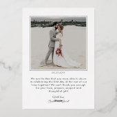 Elegante Goud Folie Script Eenvoudige 2-Foto Huwel Uitnodiging (Achterkant)