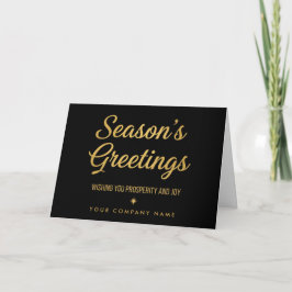 Elegante Goud Folie Script Seizoensgroeten Feestdagen Kaart