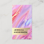 Elegante Goud Geborsteld | Regenboog Vloeibare Ach Visitekaartje (Voorkant)