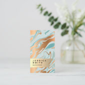 Elegante Goud Geborsteld Vloeibaar Marmer Visitekaartje (Staand voorkant)