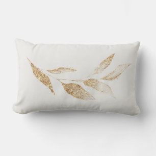 Elegante goud geborstelde blad botanische kussenho kussen