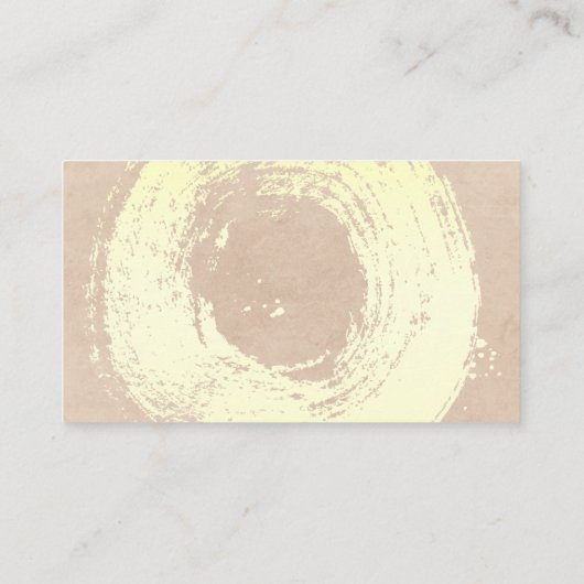 Elegante Goud Geborstelde Cirkel | Textuur Achterg Visitekaartje (Achterkant)