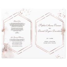 Elegante goud glans washes lijst trouwprogramma