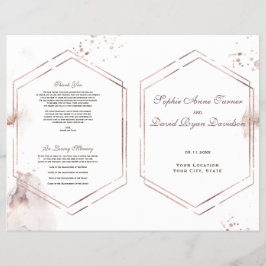 Elegante goud glans washes lijst trouwprogramma flyer