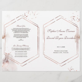 Elegante goud glans washes lijst trouwprogramma flyer