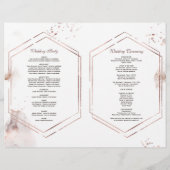 Elegante goud glans washes lijst trouwprogramma flyer (Achterkant)