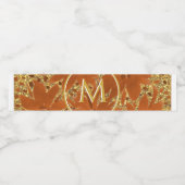 Elegante goud glans waterverf met monogram waterfles etiket (Enkel label)