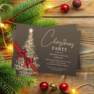 Elegante goud glanzende kerstboom vakantie  kaart