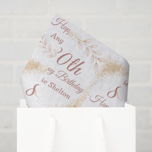 Elegante Goud Glitter 80ste Verjaardag Tissuepapier (Cadeauzakje)
