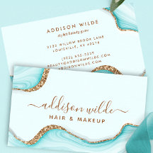 Elegante Goud Glitter Aqua Marmer Agate Modern Chi