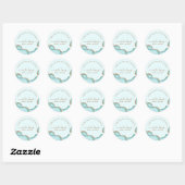 Elegante Goud Glitter Blauwe Marmer Agate Moderne  Ronde Sticker (Vel)