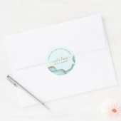 Elegante Goud Glitter Blauwe Marmer Agate Moderne  Ronde Sticker (Envelop)