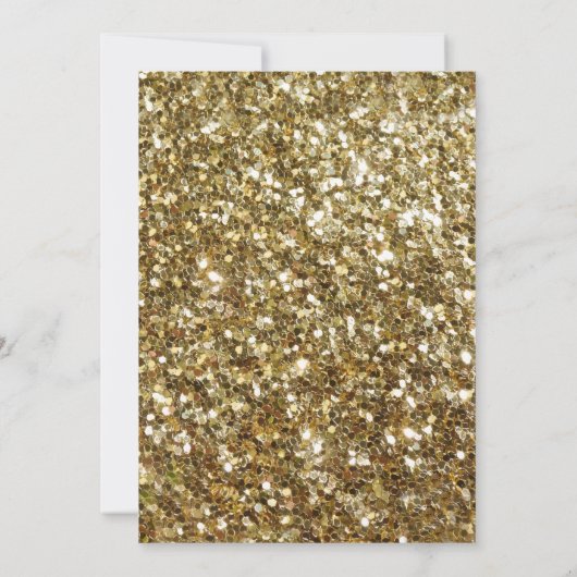 Elegante Goud Glitter Gedrukte Trouw Kaart (Achterkant)