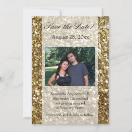 Elegante Goud Glitter Gedrukte Trouw Kaart