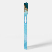 Elegante goud glitter turquoise marmer monogram Case-Mate iPhone case (Achterkant / Rechts)