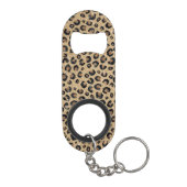 Elegante Goud Glitter Zwarte Luipaardprint Mini Flessenopener (Achterkant)