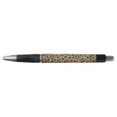 Elegante Goud Glitter Zwarte Luipaardprint Pen (Voorkant)