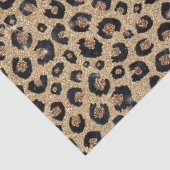 Elegante Goud Glitter Zwarte Luipaardprint Tissuepapier (Detail)