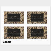 Elegante goud glitters zwart luipaardprint rechthoekige sticker (Vel)