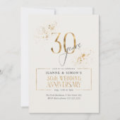 Elegante Goud & Grijs Bloemen 30e Jubileum ID1169 Kaart (Voorkant)