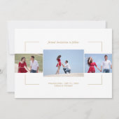 Elegante goud kader script foto save the date kaar kaart (Achterkant)