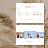 Elegante goud kader script foto save the date kaar kaart